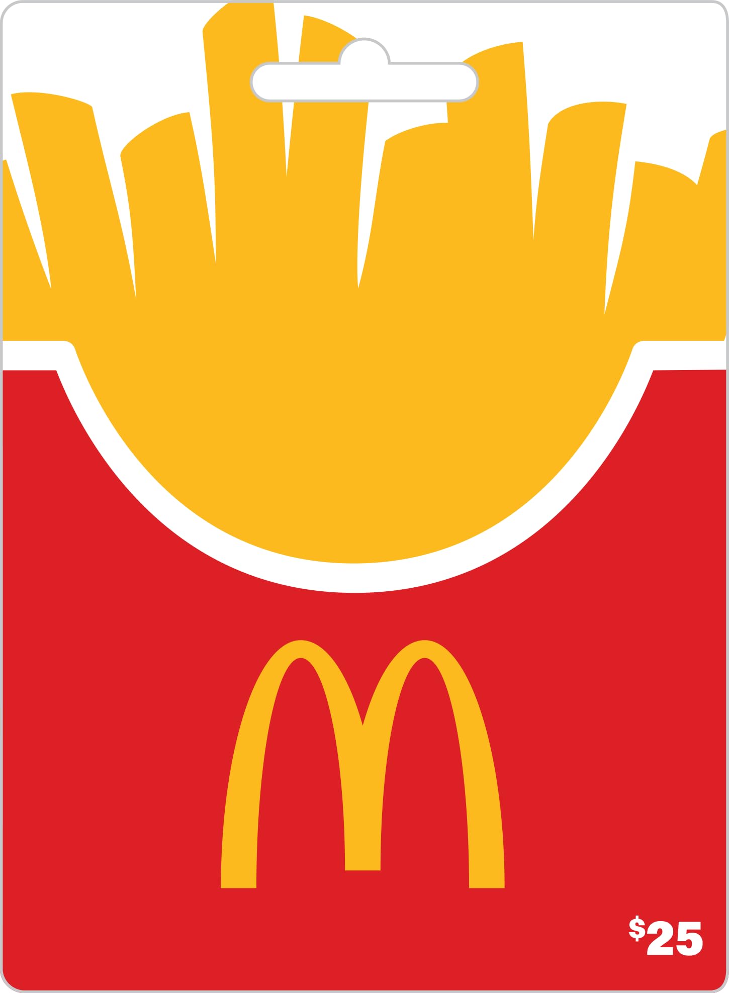 McDonald's Physical Gift Card | Fries - $25