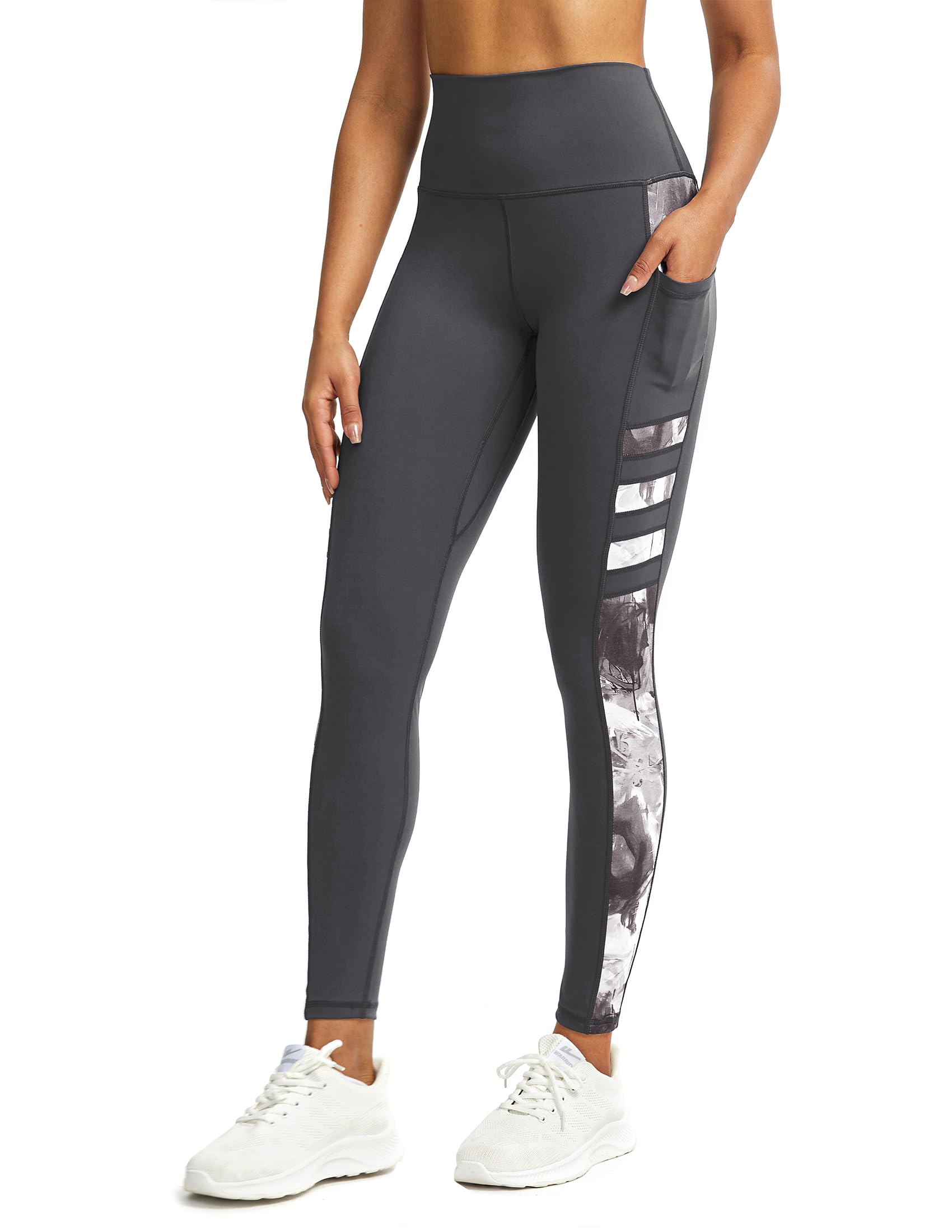 Sport Leggings Damen mit Taschen，Blickdicht Sporthose Damen lang Trainingshose Y