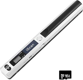 AOZBZ Portable Document Scanner, White 900DPI Hand Held USB Image Scanner A4 Colour Photo Mobile Scanner Handy Scan (JPG/PDF Format, High Speed USB 2.0, Micro Need SD/TF Card Included)