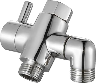 YDmeet All Metal Shower Head Diverter Valve, 3-Way G1/2" Shower Arm Diverter for Handheld Shower Head Sprayer and Fixed Showerhead, Universal Shower System Replacement Adapter, Chrome