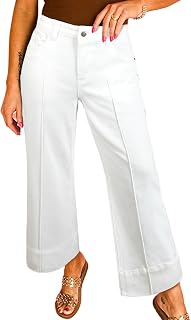 Astylish Women 2026 Wide Leg Jeans High Waisted Cropped Ankle Denim Pants