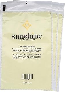 3 Sunshine Polishing Cloths for Sterling Silver, Gold, Brass and Copper Jewelry Polishing Cloth