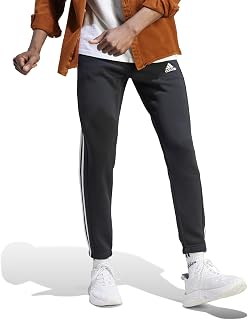 adidas Men's Essentials - Pantalones De Forro Polar De 3 Rayas Con Puños Cónicos Pants