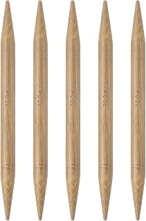 HARFINGTON Bamboo Knitting Needles US 15 (10mm) Double Pointed 6" 5pcs | 15cm Long, Straight, Carbonized Bamboo, for Handmade Creative DIY Knitting Craft Yarn Projects