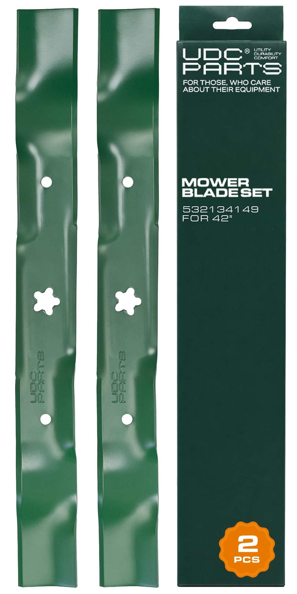 UDC Parts 532134149 Craftsman 42 Inch Mulching Blades Replacement, 2 Pack | Fits
