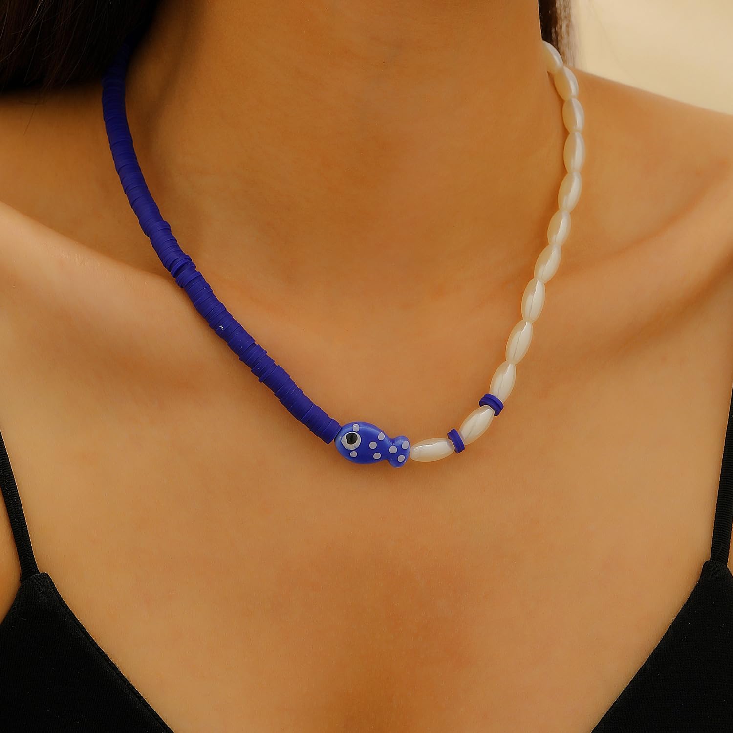 Collana girocollo a forma di stella marina, stile bohémien, hawaiano, colorata, 