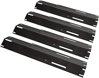 Unicook 4 Pack Adjustable Gas Grill Heat Plates, 11.75-21 In L x 3.75 In W | Heavy Duty Porcelain Grill Heat Shields/Burner Covers/Flame Tamers, Grill Replacement Parts, Fit Most Outdoor Gas Grills