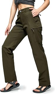 MIER Pantalon cargo pour femme - Séchage rapide - Léger - Tactique - Avec 6 poches - Extensible et résistant à l'eau - Vert armée - Taille 40