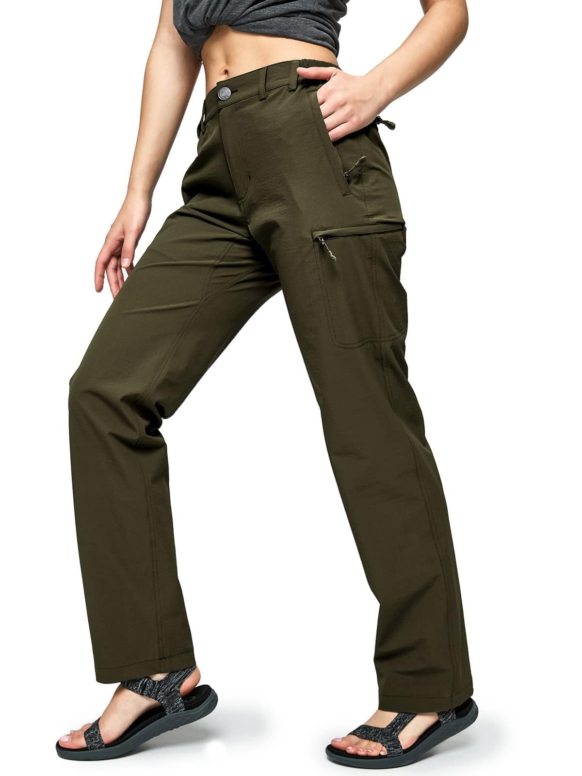 MIER Pantalon cargo pour femme - Séchage rapide - Léger - Tactique - Avec 6 poch
