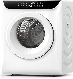 Temprium 3.5 Cu. Ft. Protable Clothes Dryers with LED Control | Small Electric Dryer Machine for Laundry, 1400W Dryer Machine with 8 Drying Modes, 120V Electric Dryer for Clothes, White
