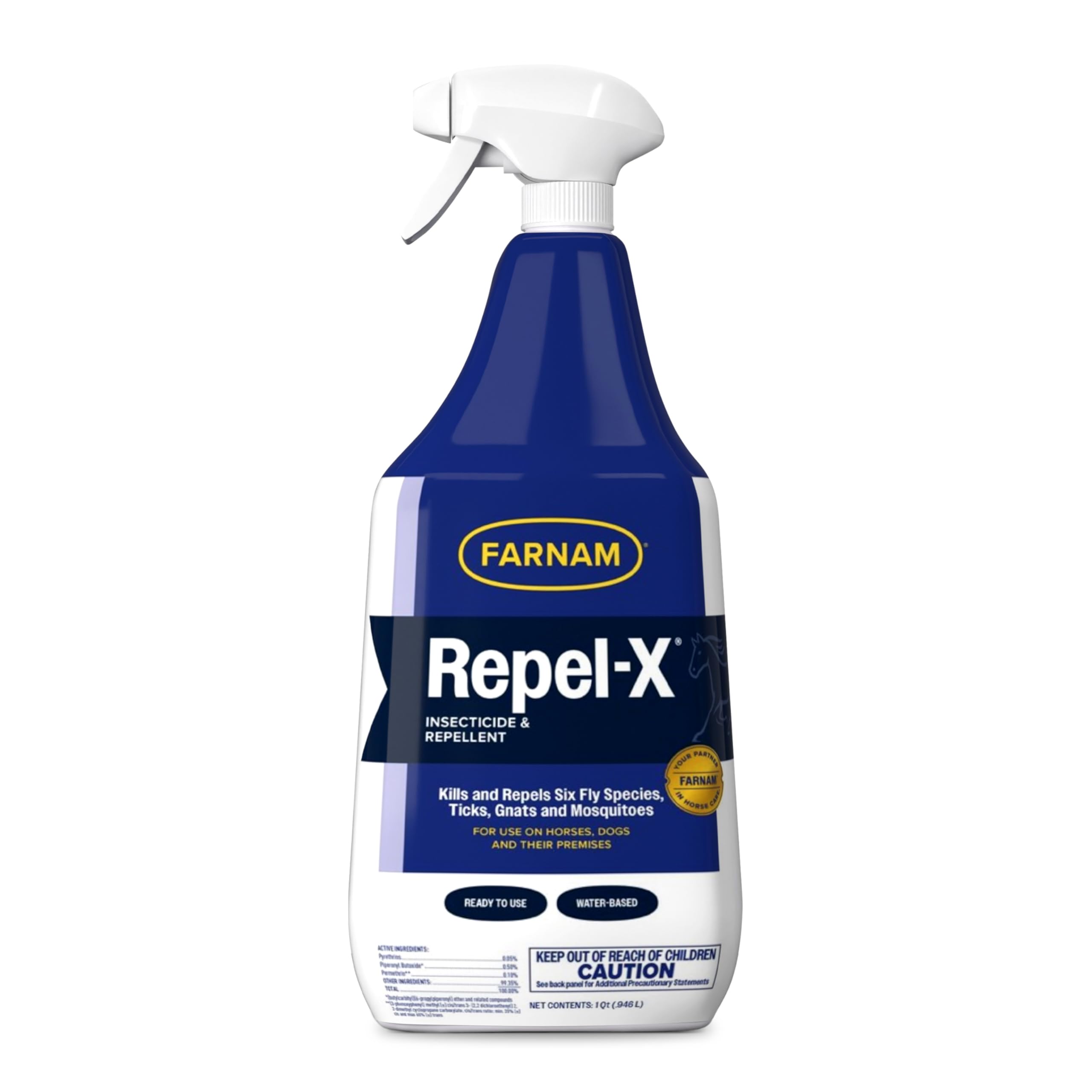 Farnam Repel-X Fly Spray for Horses, Ready To Use, 32 fl oz Spray | Ready-to-use