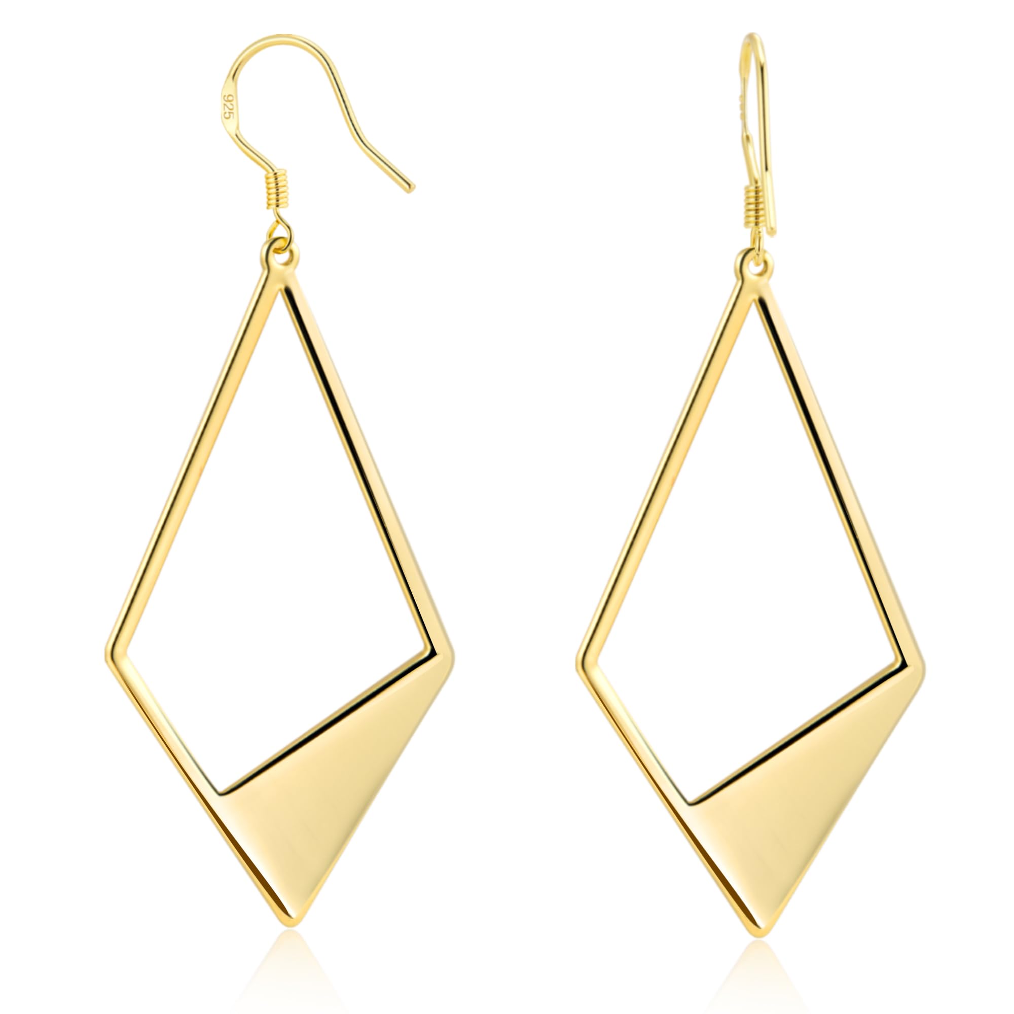 Sterling Silver Dangle Earrings for Women 14K Gold Plated Lightweight Statement 