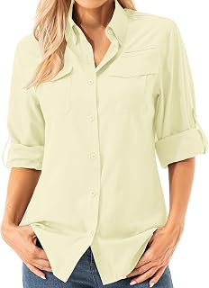 Women's Shirt Blouse UV Shirt UPF 50+ Safari Clothing Hiking Blouse Women's Outdoor Cooling Quick Dry Sun Protection Long Sleeve Airy Shirt