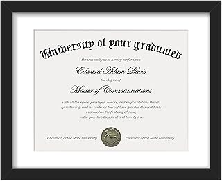 upsimples Diploma Frame, 11x14 Degree frames, Black 1 Pack | Showcases Diploma, Certificate and Document, Wall or Tabletop Decor for Dorm or Office, Graduation Gift