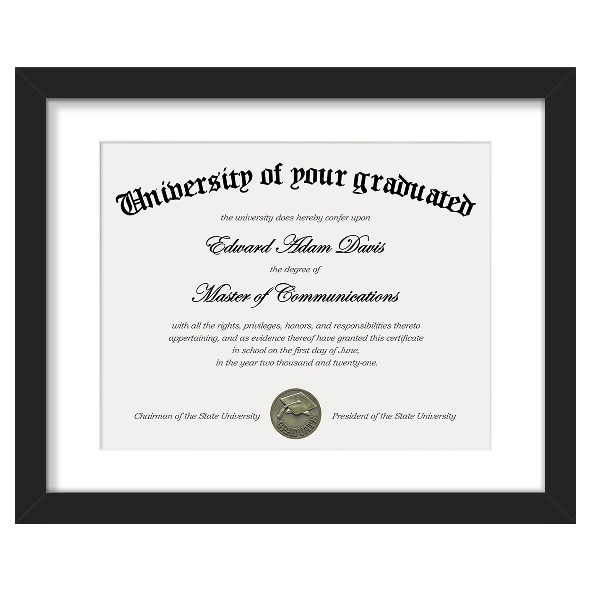 upsimples Diploma Frame, 11x14 Degree frames, Black 1 Pack | Showcases Diploma, 