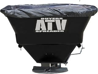 Buyers Products ATVS100 100 lb ATV Rear Rack Mount Broadcast Spreader | Spread Seed, Fertilizer, Feed Or Ice Melt With Wide Coverage, Adjustable Flow Control And A Protective Rain Cover Year Round