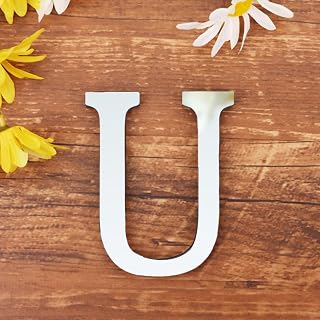 Initial Alphabet Mirror Wall Sticker, Acrylic Mural English Letters, Acrylic Mirror Wall Sticker, Initial U