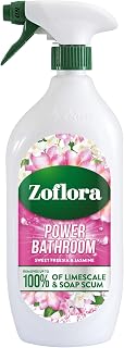 Zoflora Sweet Freesia & Jasmine Power Bathroom Cleaner Spray, 800ml | Removes up to 100% of limescale and soap scum, leaves surfaces streak-free, sparkling multi-surface finish