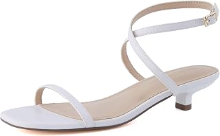CUSHIONAIRE Sonata Women's One Band Kitten Heel Sandals Strappy Adjustable Buckle