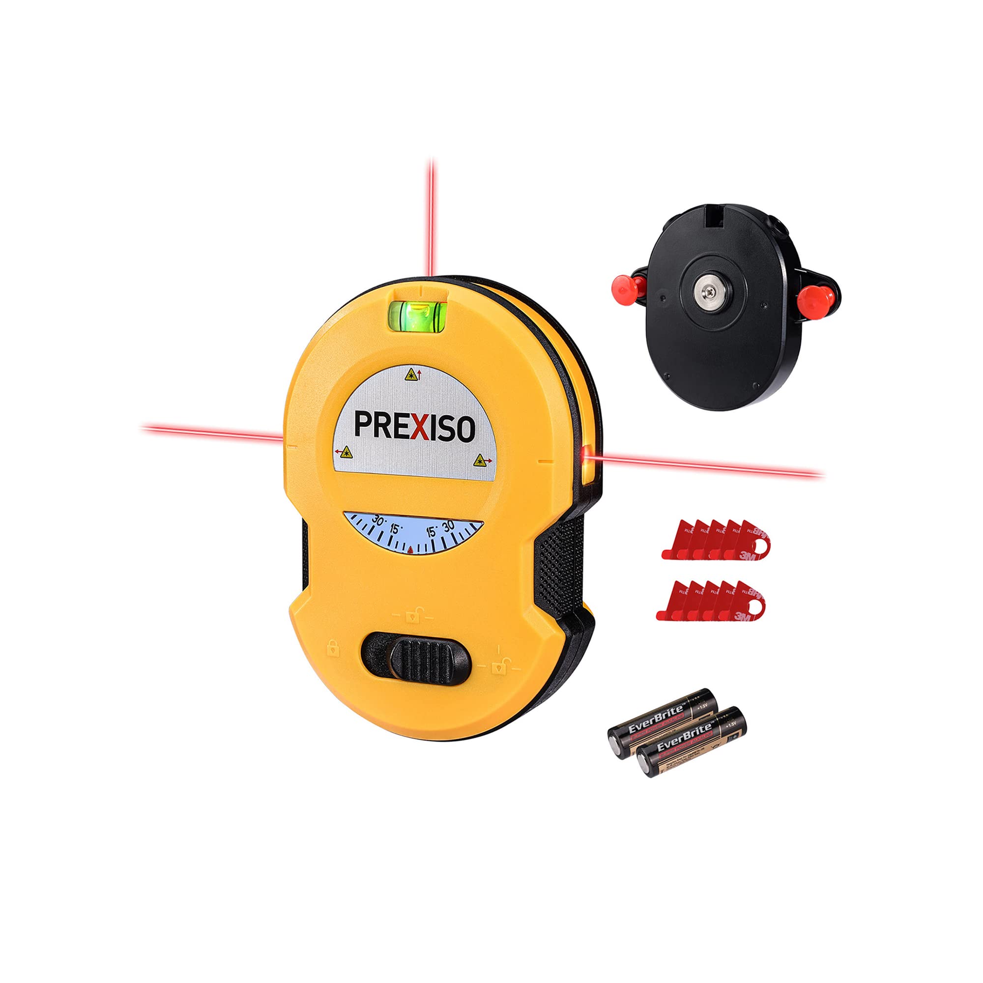 PREXISO Multi Surface Laser Level LED Light Vial, Cross Line Laser | Horizontal 