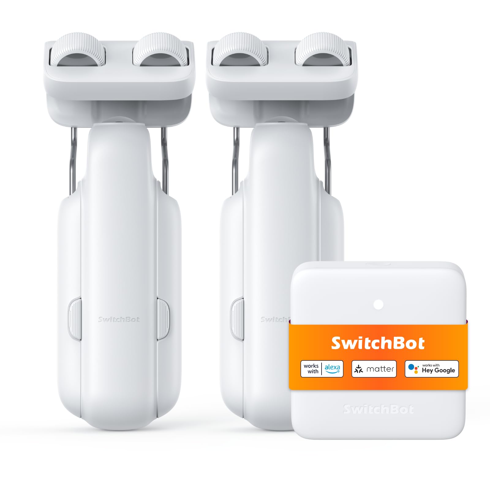 SwitchBot Smart Automatic Curtain Opener 2 Pack with Hub Mini - WiFi Remote Cont
