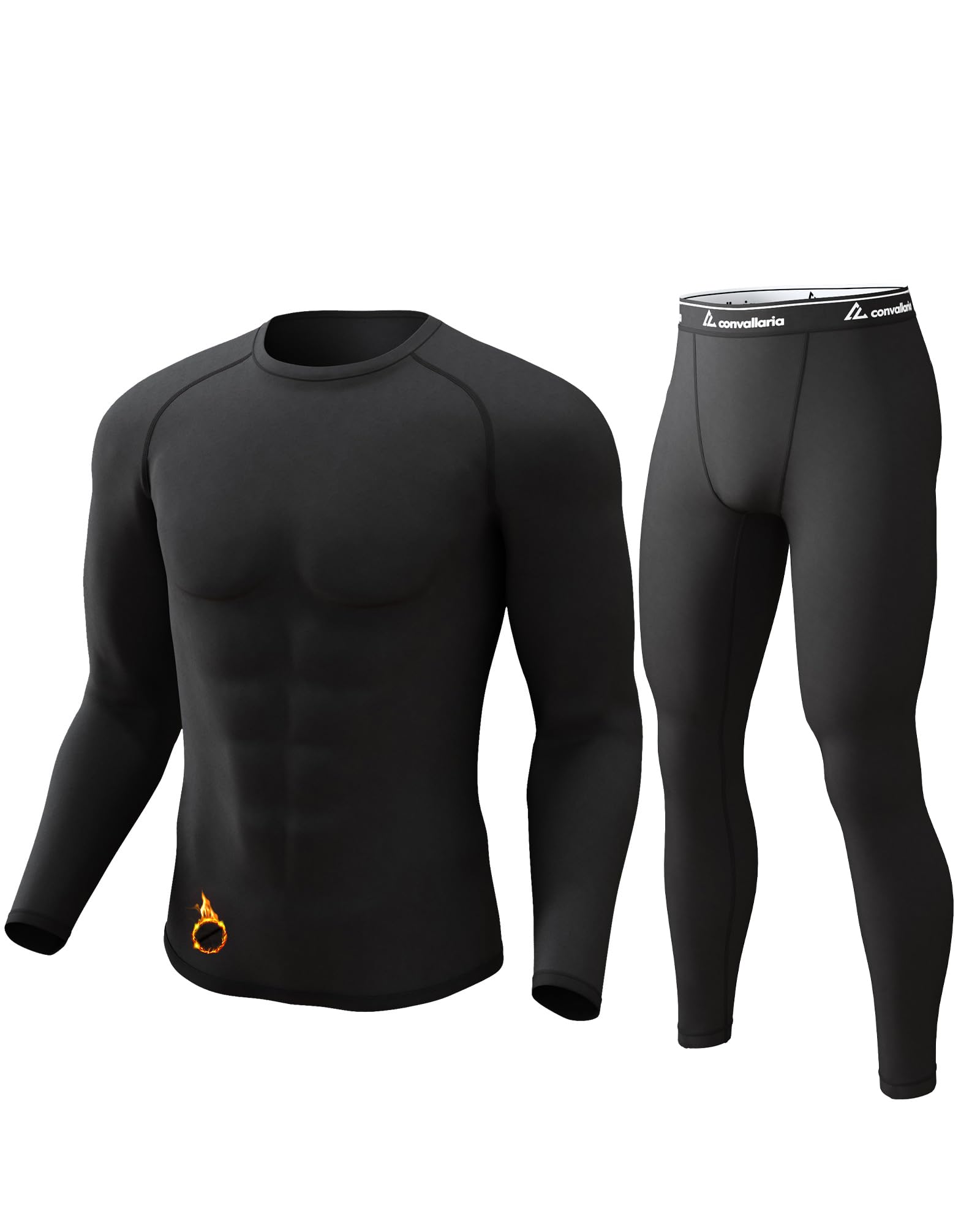 Men Thermal Set Winter Underwear Fleece Line Sport Long John For Ski Skin