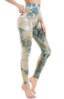 AMYTIS Sport Leggings Damen High Waist Yogahose mit Taschen Lang Sporthose Blickdicht Leggins Fitness Sportleggins