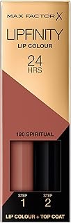MAX FACTOR - Lipfinity Lip Colour - Lasts up to 24hr - 2in1 Rich Colour, Transfer-proof, Long-lasting, Moisturising Lipstick - 180 Spiritual - 4.2g