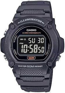 Casio W-219H-8B Men's Quartz Sports Bracelet and Case Resin Blue Dial Analogue Display Black