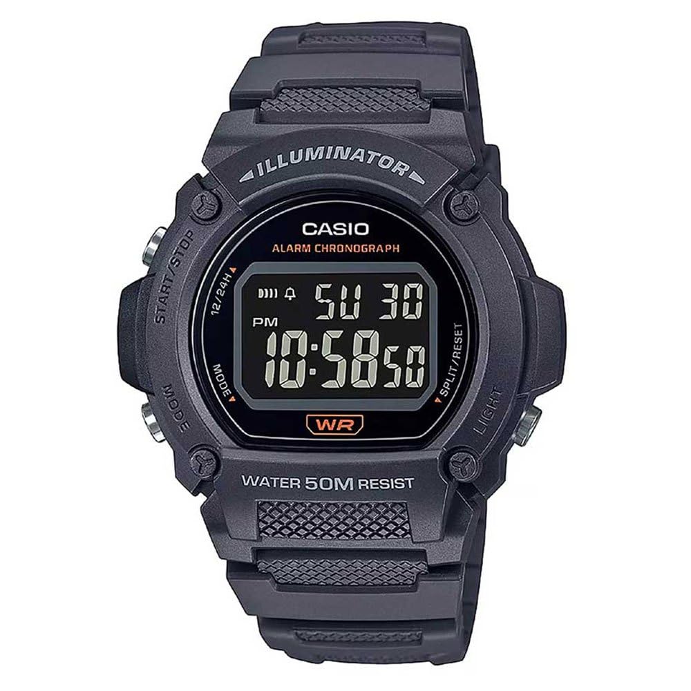 Casio W-219H-8B Men's Quartz Sports Bracelet and Case Resin Blue Dial Analogue D
