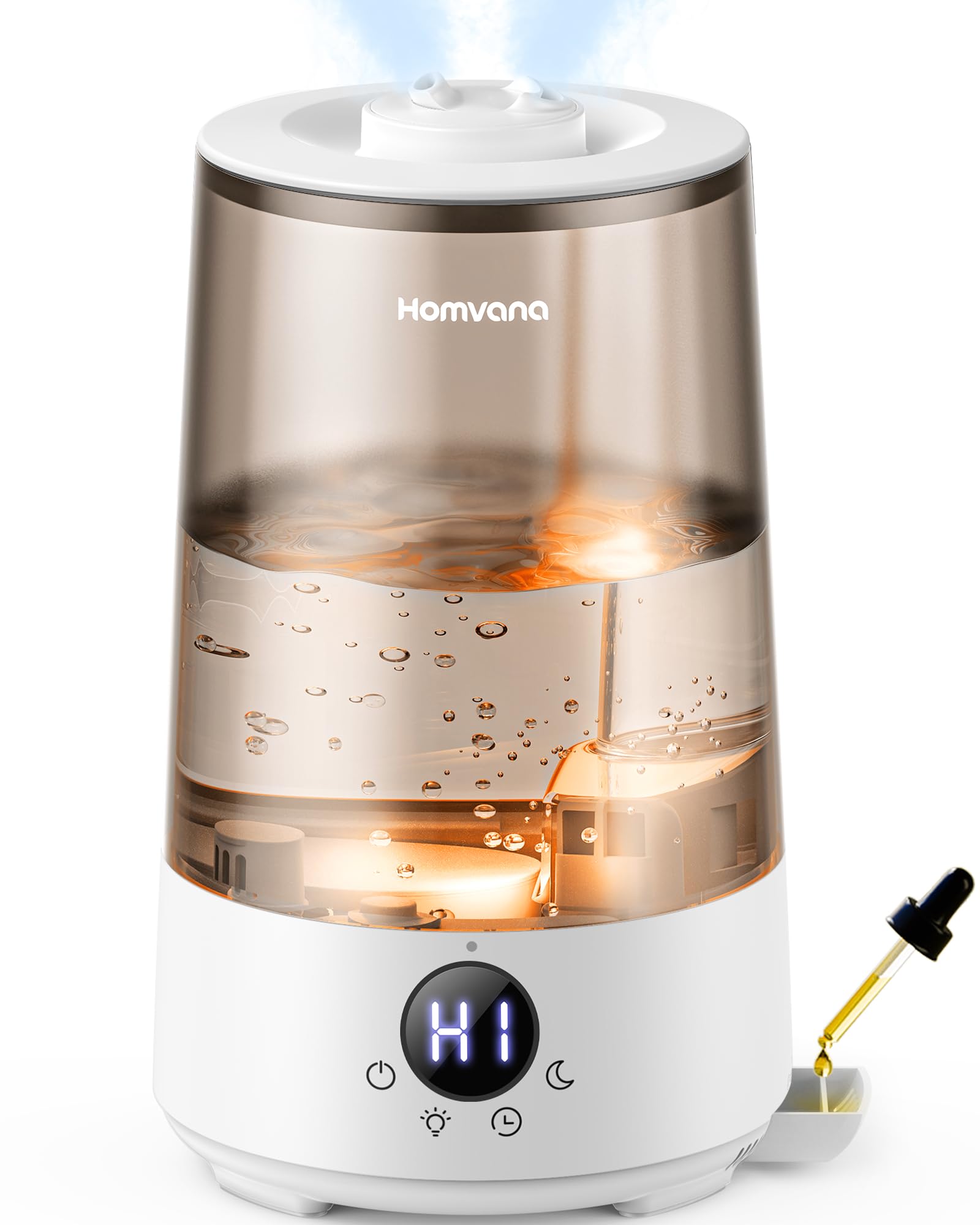 Homvana 3.6L Cool Mist Humidifiers for Bedroom, Baby, Large Room, Grey | 23dB Qu
