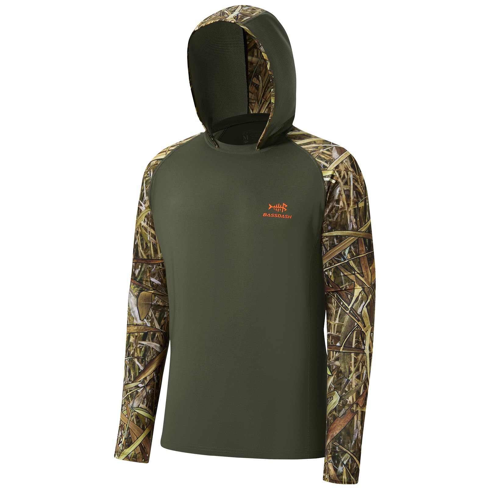 Bassdash Men’s UPF 50 Performance Fishing Shirt Cooling Hoodie Camo Long Sleeve 