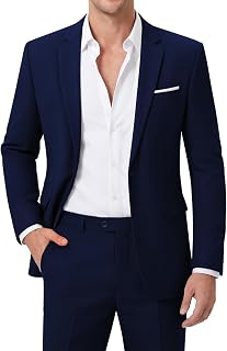 MAGE MALE Set da uomo 2 pezzi per lavoro, giacca e pantaloni slim fit