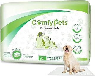 Training Pads - Premium Absorbent Puppy Dog Pads with Adhesive Sticky Tabs - Leak-Proof - Incontinence Protection (90 x 60 CM, 30), White