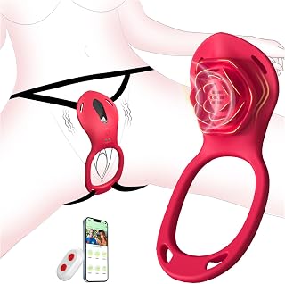Couples Rose App Remote Control Wearable Vibrator, Couple Women Adult Sex Toys Games for Men, Hands Free Panty Clitoris Vibrator Vibrating Cock Ring, ZOOPLOU BDSM Female Sex Toy
