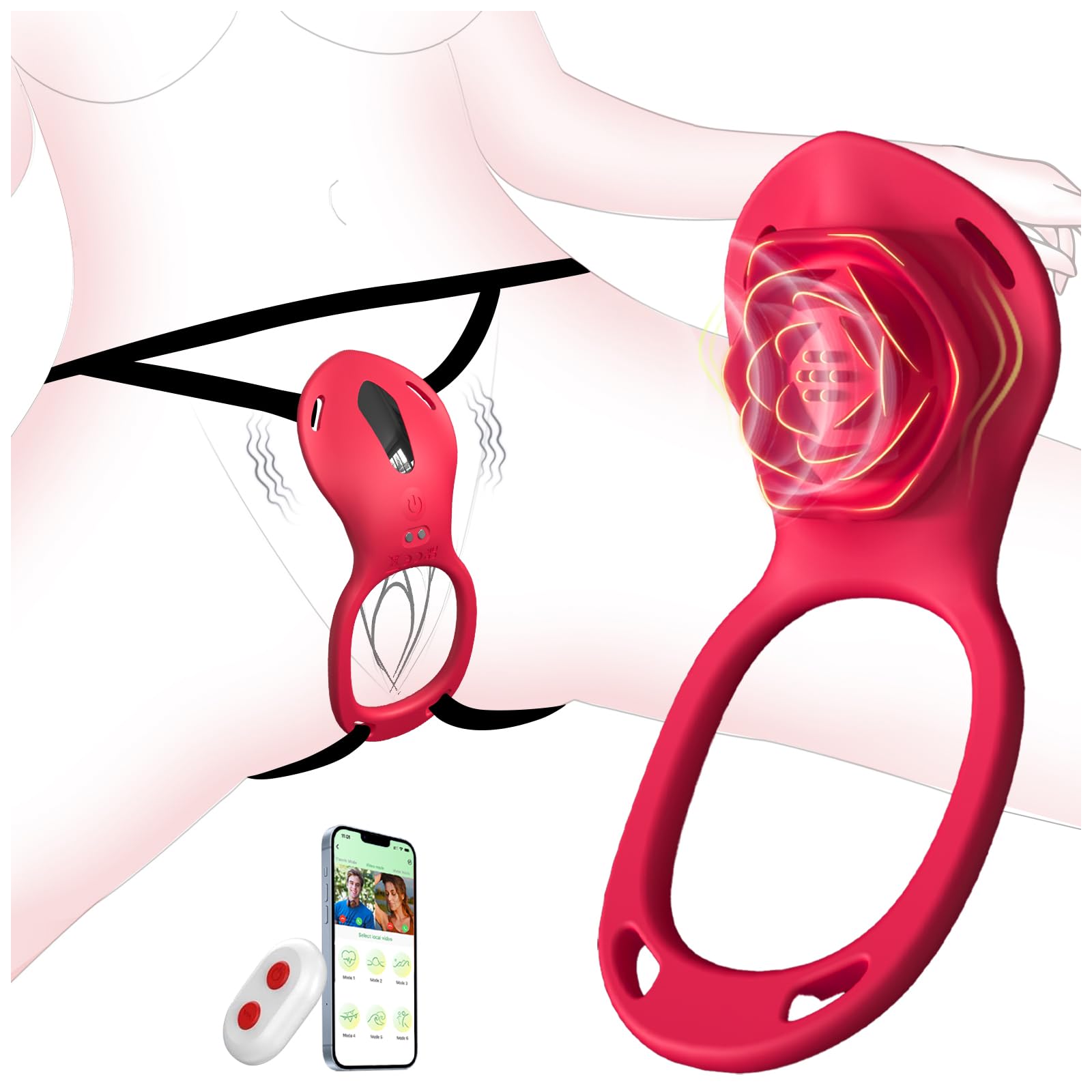 Couples Rose App Remote Control Wearable Vibrator, Couple Women Adult Sex Toys G