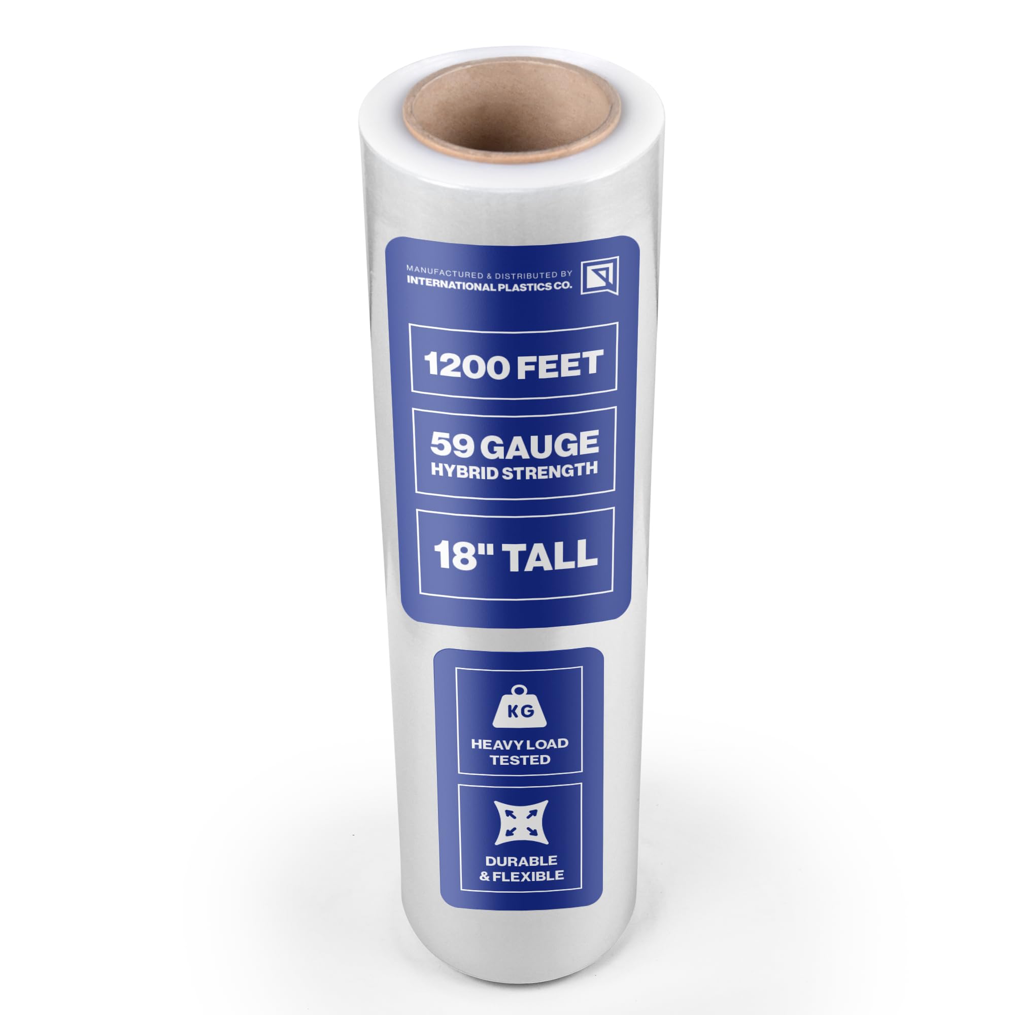 International Plastics Co. 18" Plastic Stretch Film Wrap 1200 feet 500% Stretch 
