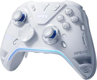 FLYDIGI Apex 5 PC Controller, Forceflex Joystick, 3ms Ultra-Low Latency | ForceAdapt Triggers, RGB Light Bar, Full-Color LCD Display,1500mAh Battery, Trigger+Grip Vibration, 6 Extra Bottons