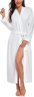 EA'S SECRET 100% Cotton Robes for Women Lightweight Long Kimono Bathrobe Soft Ladies Loungewear with Pockets