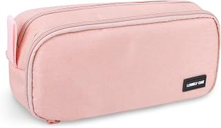 Lonely Oak Large Pencil Case, Big Capacity Aesthetic Pencil Pouch Bag | Cute Pen Case Box with Smooth Zipper and Handle for Kids & Adult(Pink)