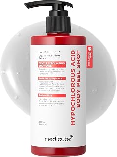 medicube Body Peel Shot with Hypochlorous Acid | Soft Body Scrub for Dead Cells & Irregular Texture, with Rice Extract & Panthenol, Hydration, 280ml