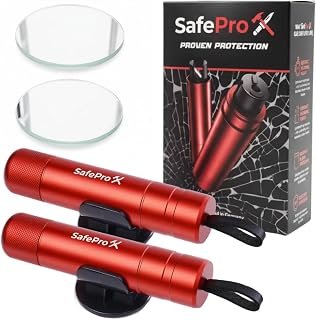 SafeProX 2 in 1 Emergency Escape Tool, Life Saving Car Window Breaker &amp; Seatbelt Cutter - Car Window Hammer for Quick Accident Aid &amp; Safety on The Go with Seat Belt Cutter. (Pack of 2)