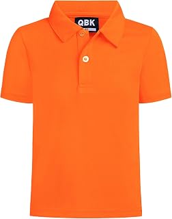 QBK Toddler to Youth Boy's Performance Polo Kids Collared Golf Shirt