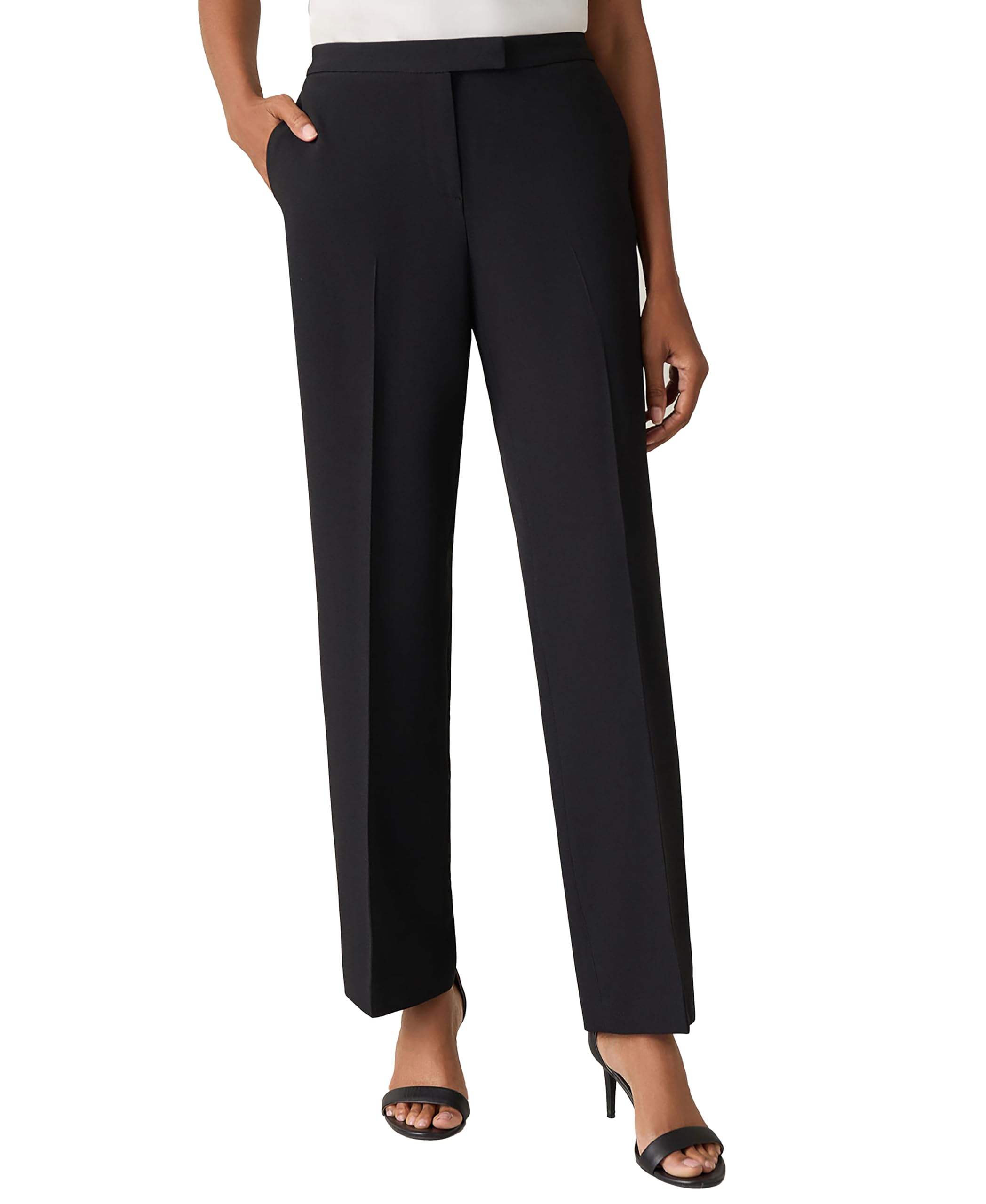 Kasper Women's Kasper Petite Tab-Front Dress Pants – Classic Work Trousers