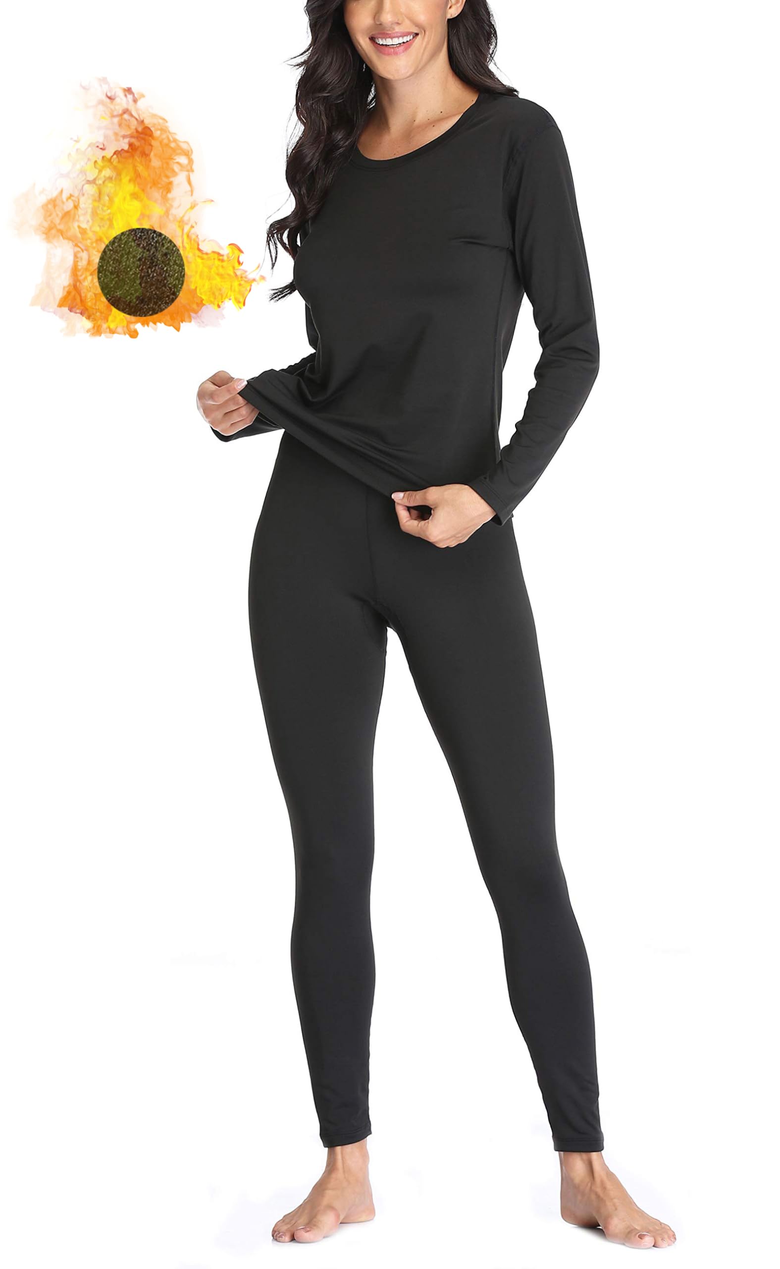 Thermal Underwear for Women Long Johns Set Fleece Lined Winter Cold Weather