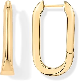 PAVOI 14K Gold Plated Geometric Hoop Earrings for Women, Huggie Hoops