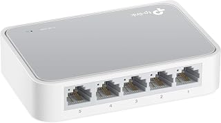 TP-Link 5 Port Unmanaged Ethernet Switch, 100M FE Port(TL-SF1005D) | Ethernet Splitter, Power Saving, Desktop, Plug & Play, Plastic Case, 2yr Warranty