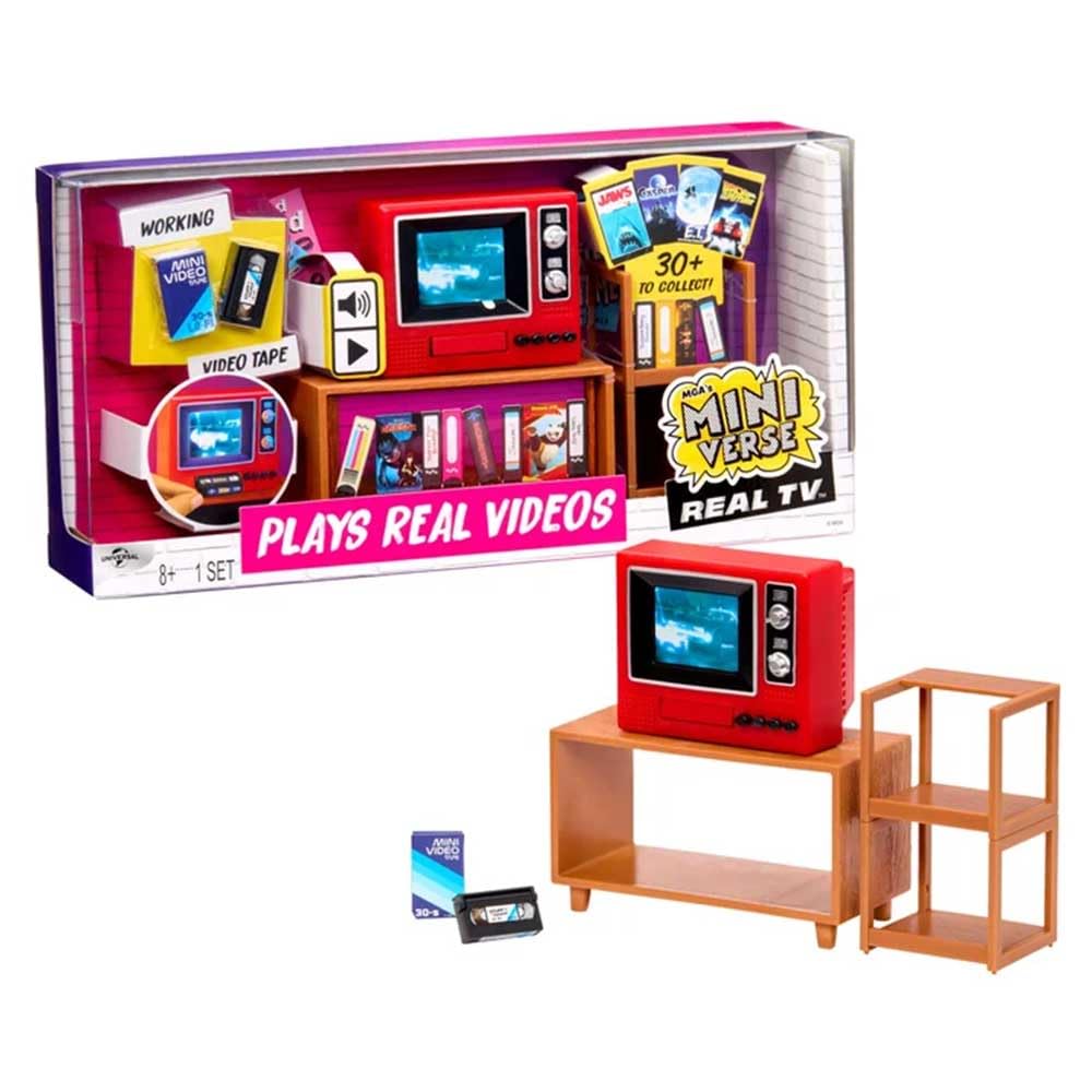 MGA's Miniverse Real TV Player, Working Mini TV with Playable Mini Video Tape, P