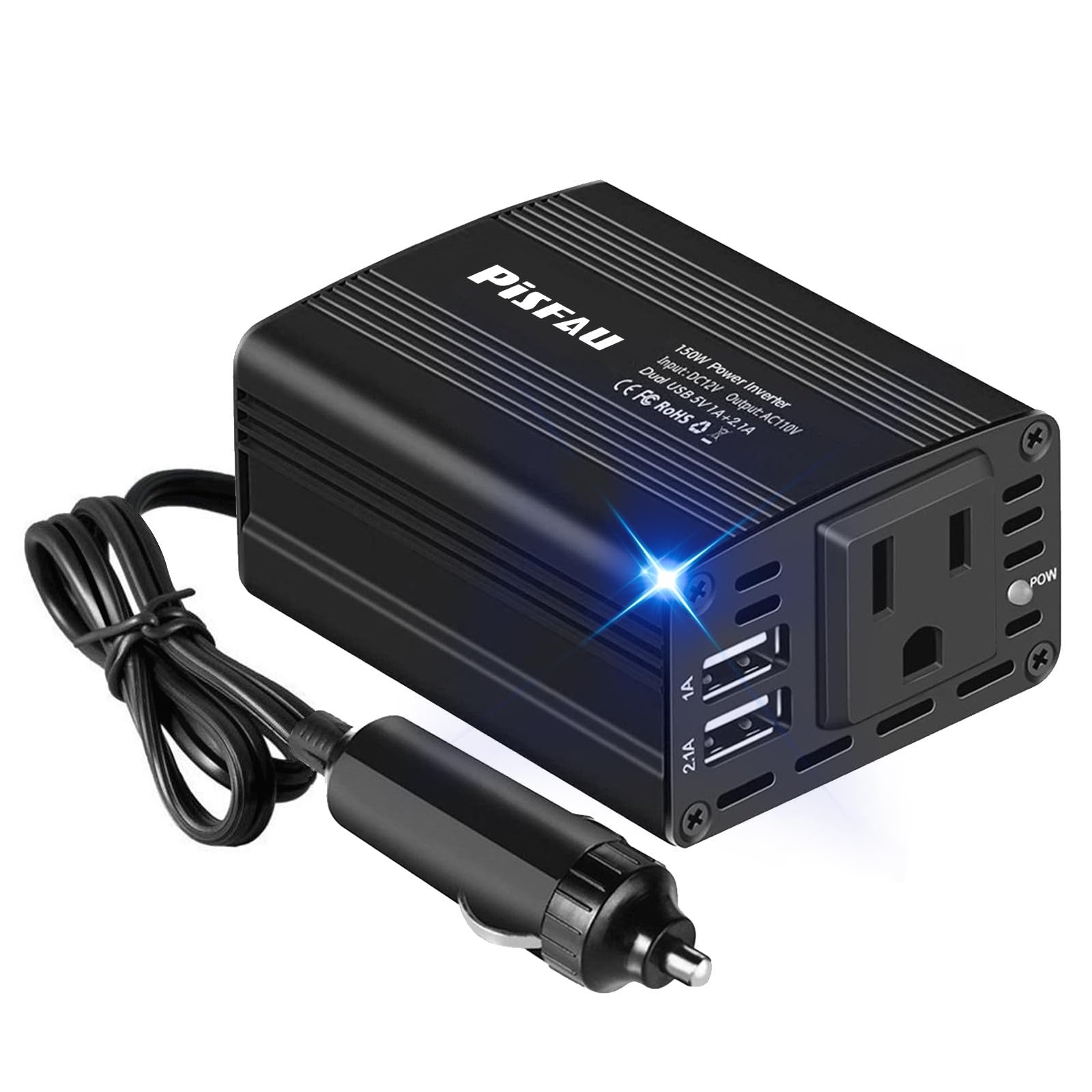 150W Power Inverters for Vehicles 12V DC to 110V AC Car Plug Adapter Outlet | Ci