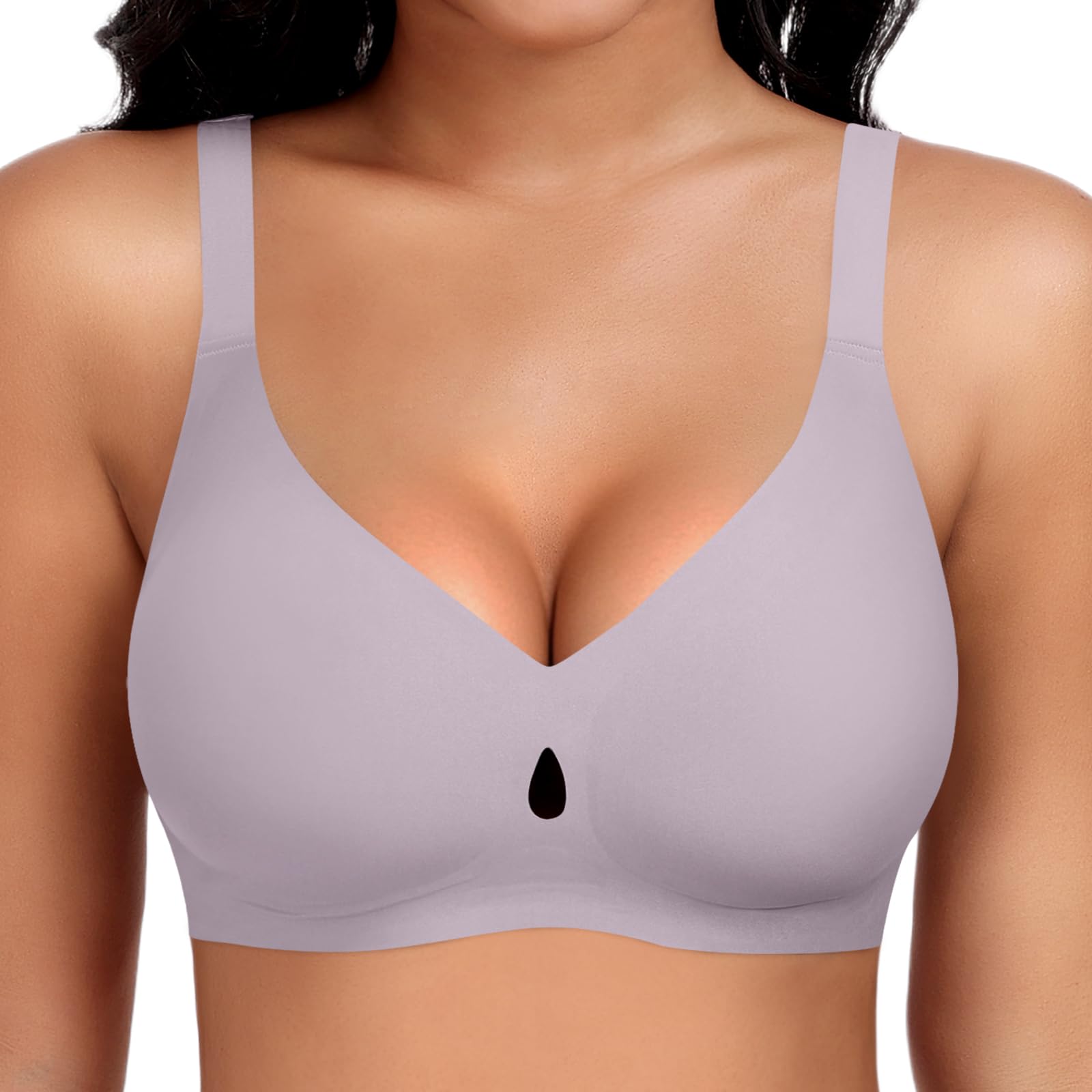 Ganado Wireless Bras for Women Cut Out Seamless Push Up Bras Comfortable No Unde